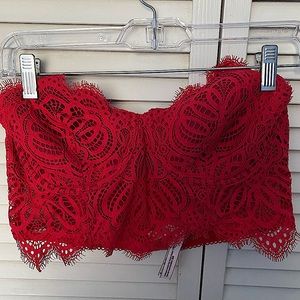 Victoria’s Secret Rose Red Lace Bustier